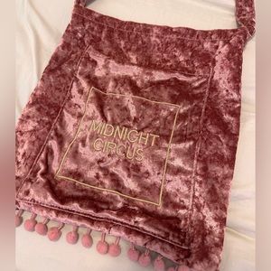 Pink velvet tote bag-Midnight Circus